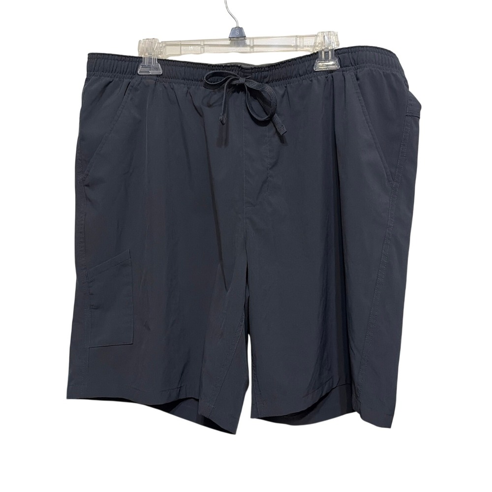 Field & Stream Mens Gray Cargo Hiking Shorts 2XL Elastic Waist Drawstring Pocket